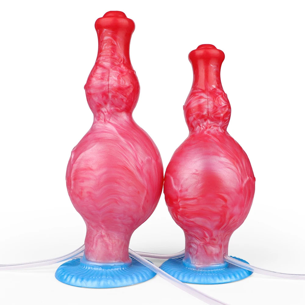 NNSX Dual Knot Dog Ejaculation Dildo With Inflatable Anal Plug Toys Animal Squirting Anal Dildos Erotic Products for Men Women luvshop24