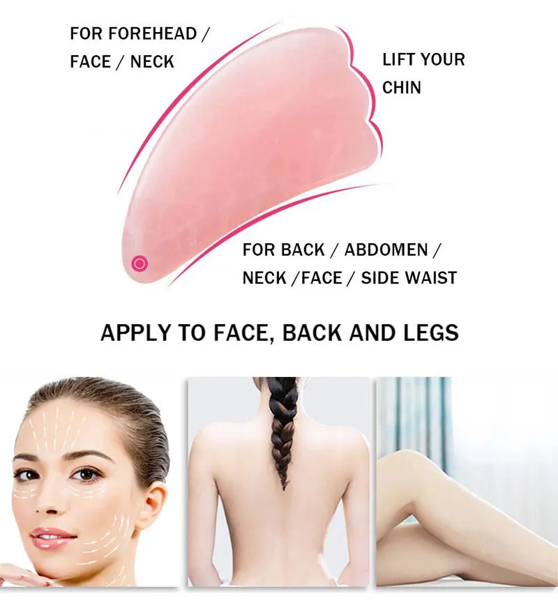 Rose Quartz Face Jade Roller Massagers Guasha Set Gua Sha Tools Natural Stone Gouache Scraper For Facial Massage Beauty Tool luvshop24