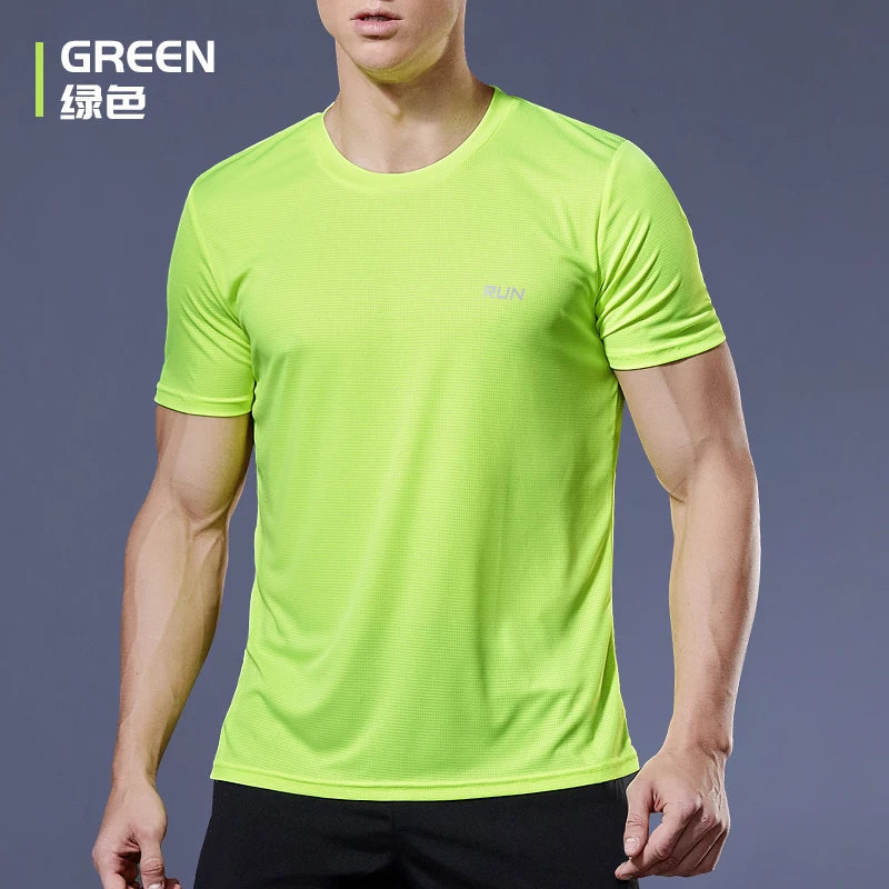 Sport Shirt 2024 Summer New 100% Polyester White Solid T Shirt Men Causal O-neck Basic T-shirt Male High Quality Running Tops luvshop24