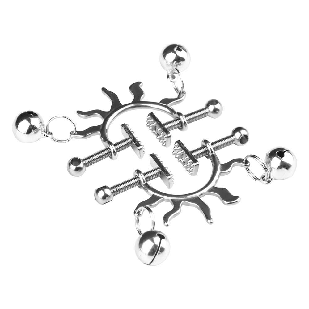FAAK 1 PU Leather 1 PP Pearl Chain 1Alloy Chain Erotic Game Nipple Clamps for Couple Women BDSM Toys SM Game luvshop24