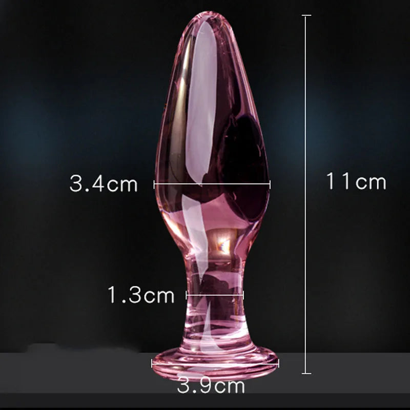 Candiway Exquisite Pink Crystal Glass Anal Plug Adult Masturbation Products Prostate Massager Erotic Toys For Couple (5 Styles) luvshop24