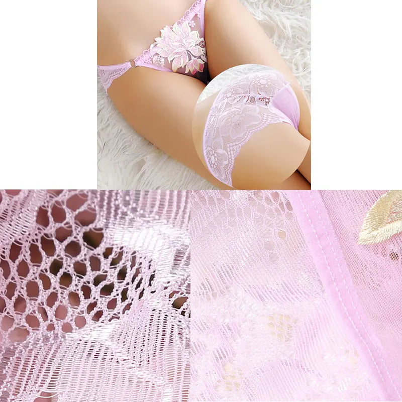 Peony Lace Underwear Intimates Seamless Underwear Ladies Briefs Thong Female Underpants Sexy Lingerie Women's Low Rise Panties luvshop24