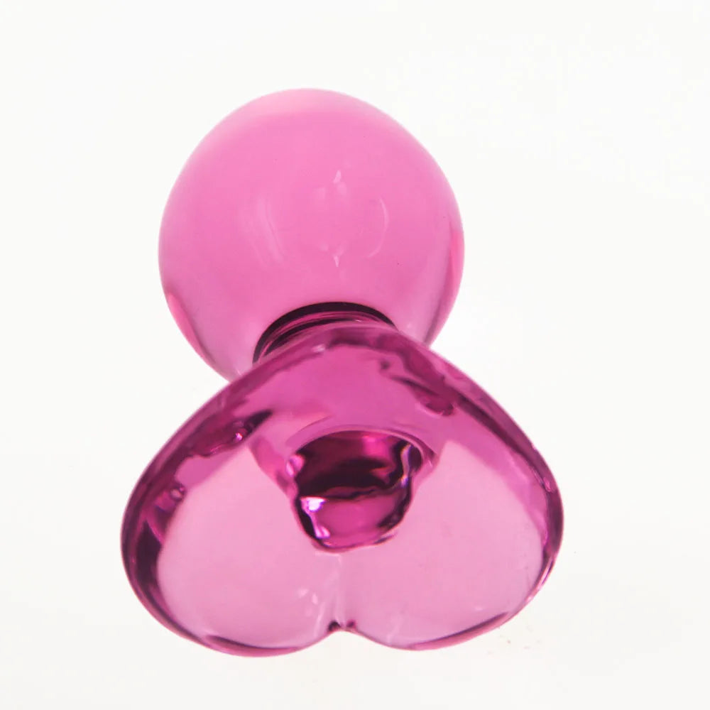 Heart Gem Anal Plug Exquisite Pink Crystal Glass Adult Masturbation Products Prostate Massager Erotic Toys For Couple Lesbian luvshop24
