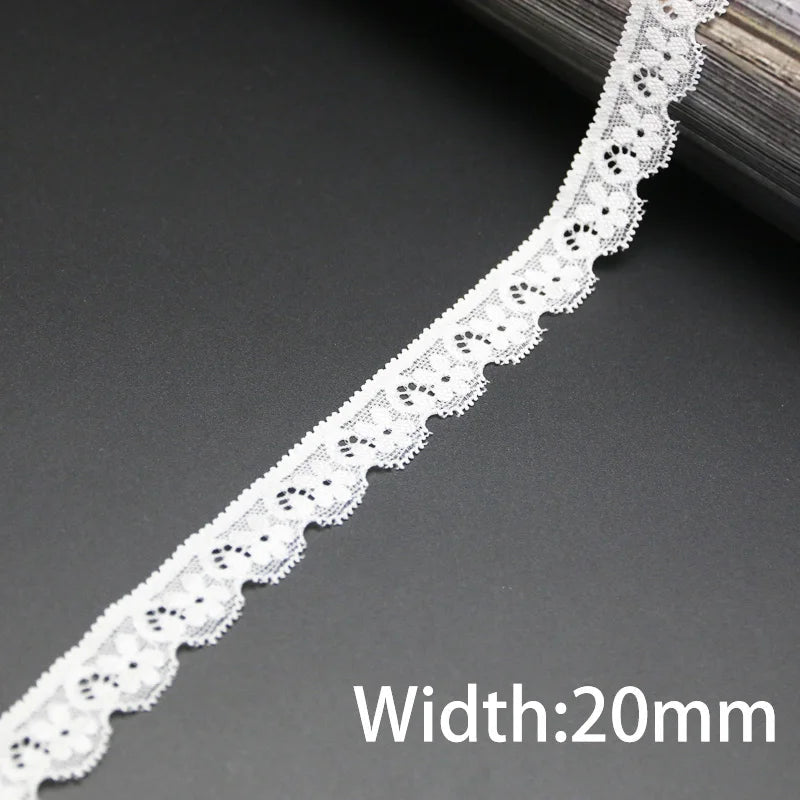 (5 meters/lot) white elastic lace Fabric underwear stretch laces Trim DIY Crafts Sewing luvshop24