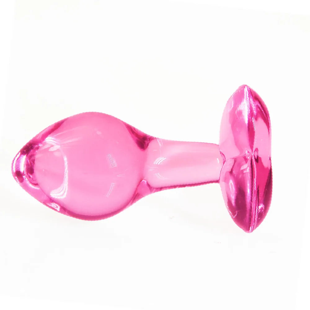 Heart Gem Anal Plug Exquisite Pink Crystal Glass Adult Masturbation Products Prostate Massager Erotic Toys For Couple Lesbian luvshop24