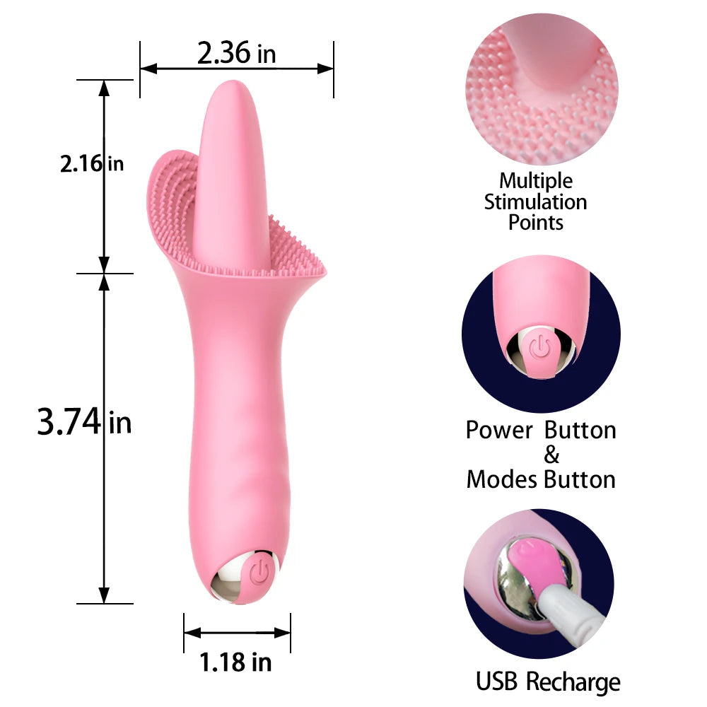 Nipple Clitoris Stimulation Tongue Licking for Wome Silicone Vibrator Female Tongue Licking Toy Tongue Clitoris Massage Tool luvshop24