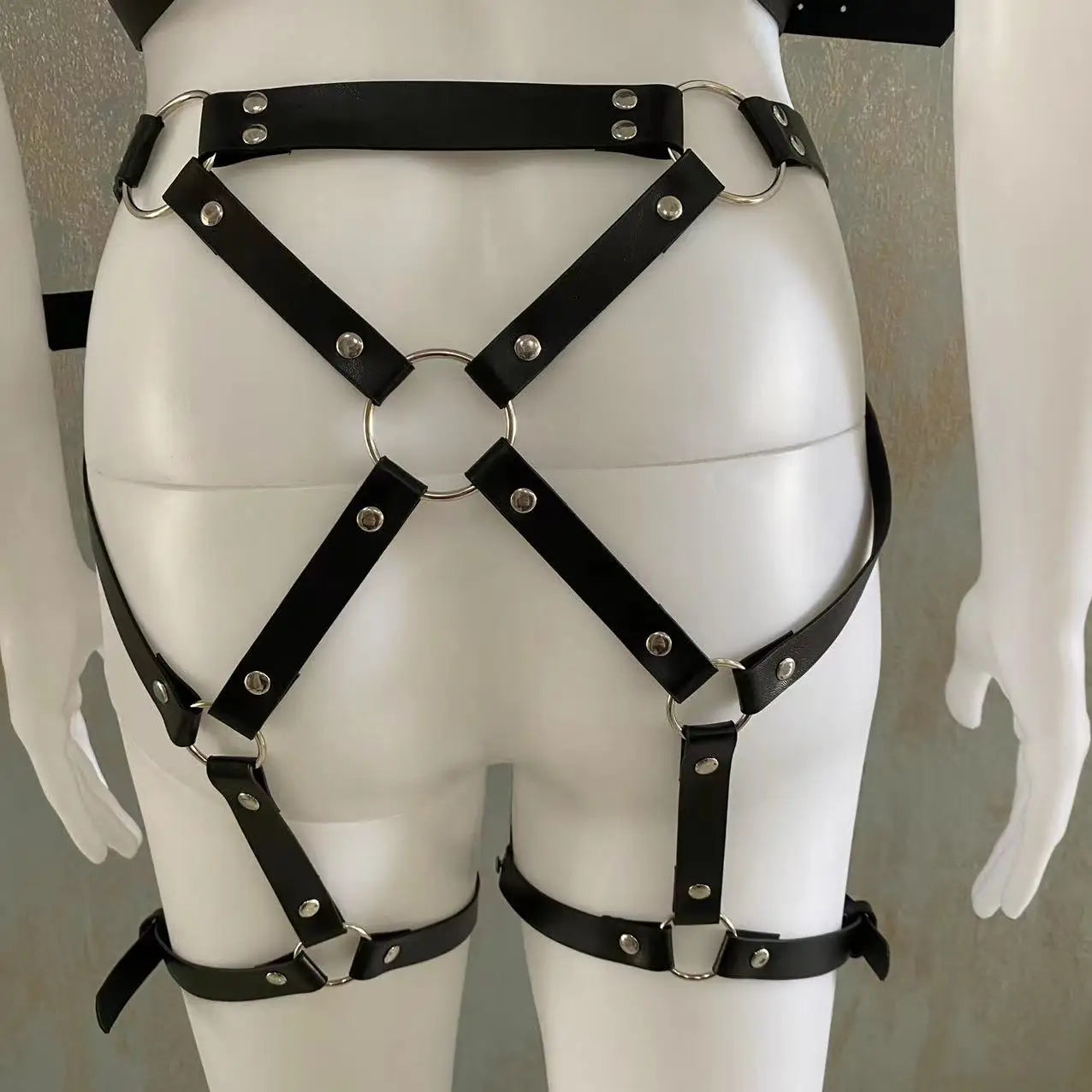 Women Leather Y Lingerie Harness Set Garters Stockings Bondage Sword Belt Bdsm Gothic Harajuku Suspenders Erotic Toy luvshop24