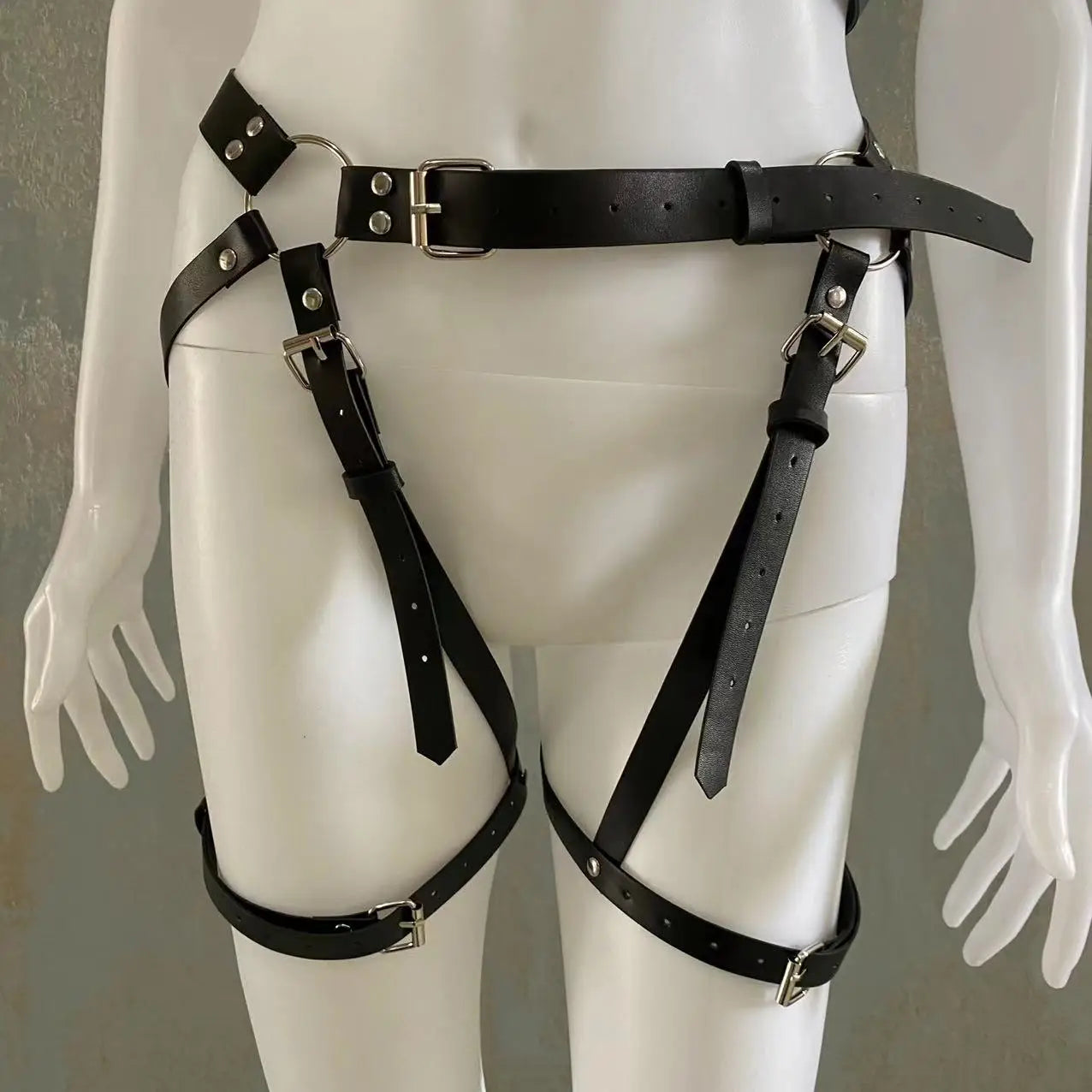 Women Leather Y Lingerie Harness Set Garters Stockings Bondage Sword Belt Bdsm Gothic Harajuku Suspenders Erotic Toy luvshop24