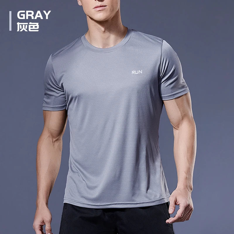 Sport Shirt 2024 Summer New 100% Polyester White Solid T Shirt Men Causal O-neck Basic T-shirt Male High Quality Running Tops luvshop24