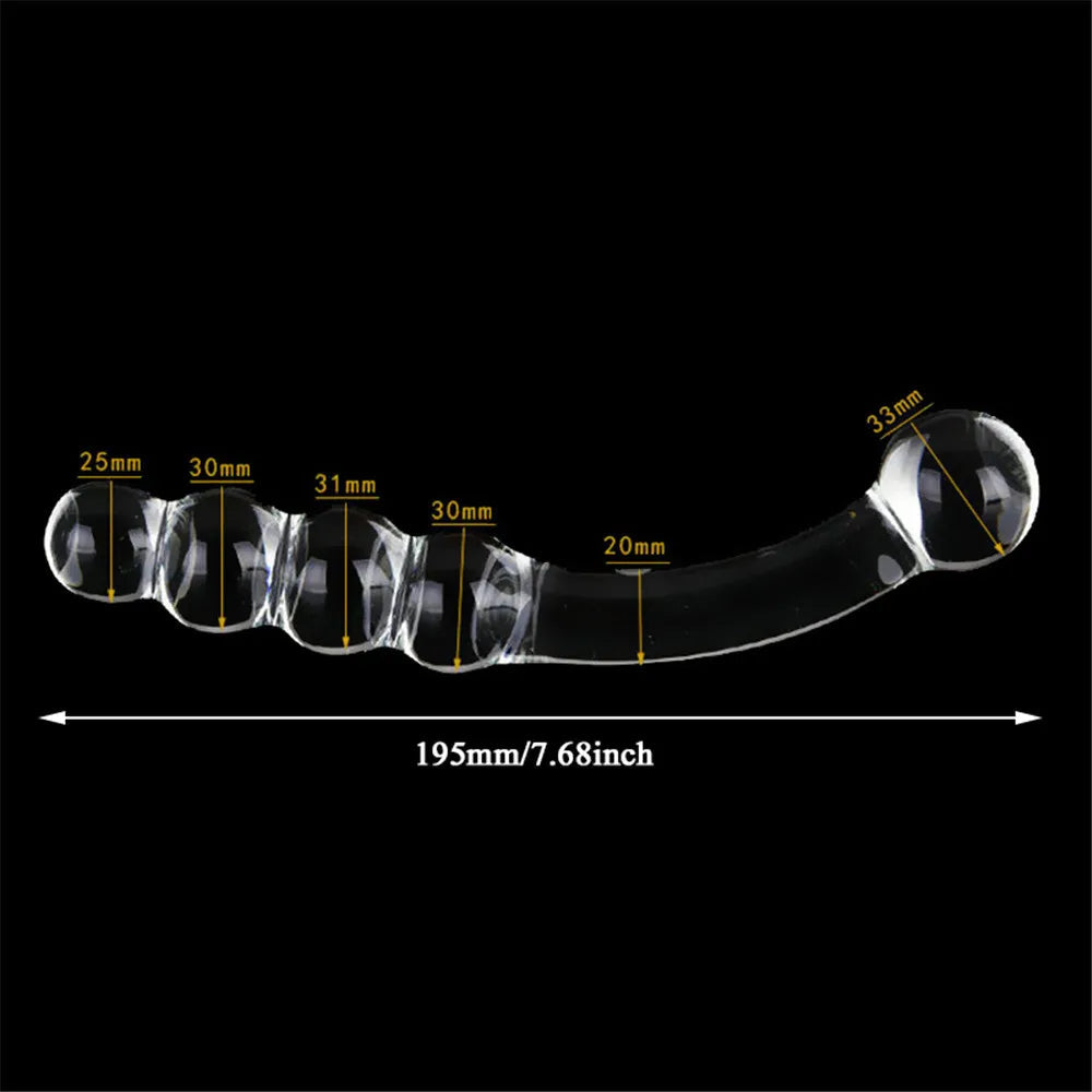 Pyrex Glass Dildo Fake Penis Crystal Anal Beads Butt Plug Prostate Massager G Spot Female Masturbation Toys luvshop24