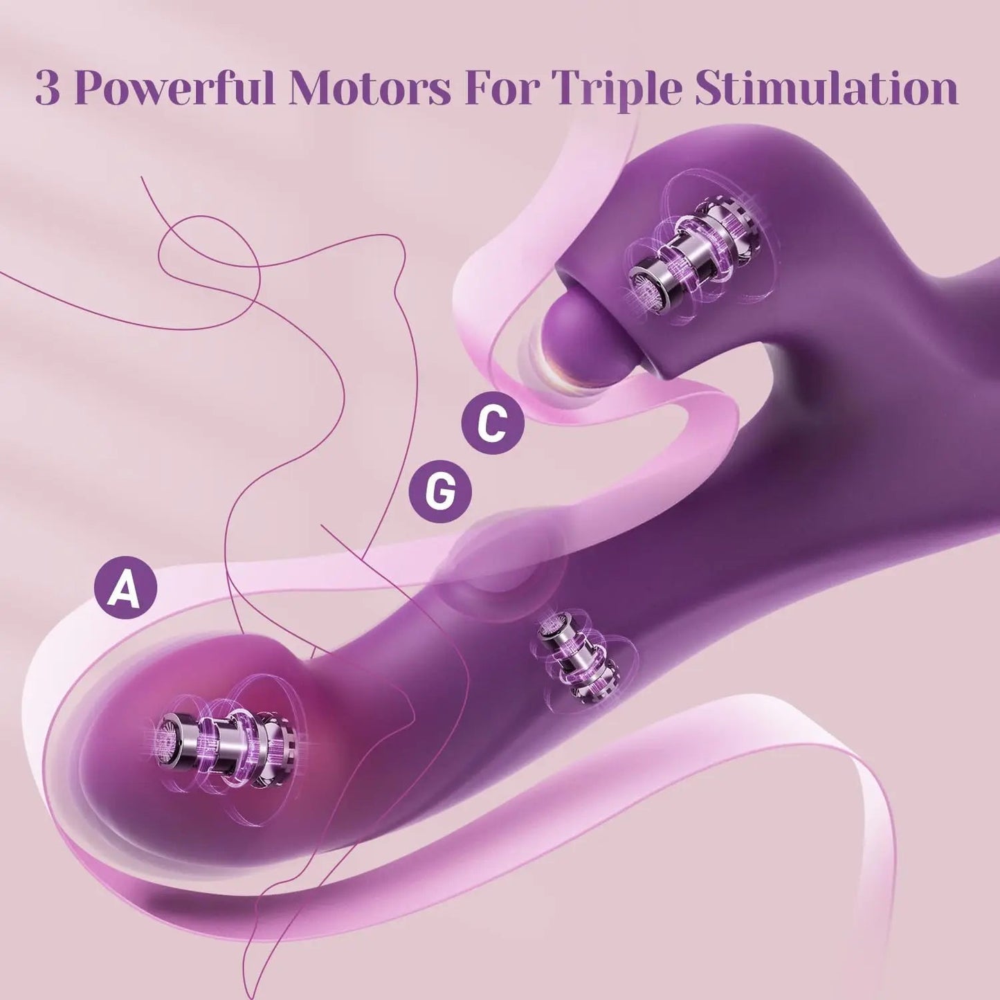 Triple Vibrating Dildo Heating Pulsating Female Vibrator Stimulator Clit G Spot Clitoral Thumping Rabbit Vibrator for Women luvshop24