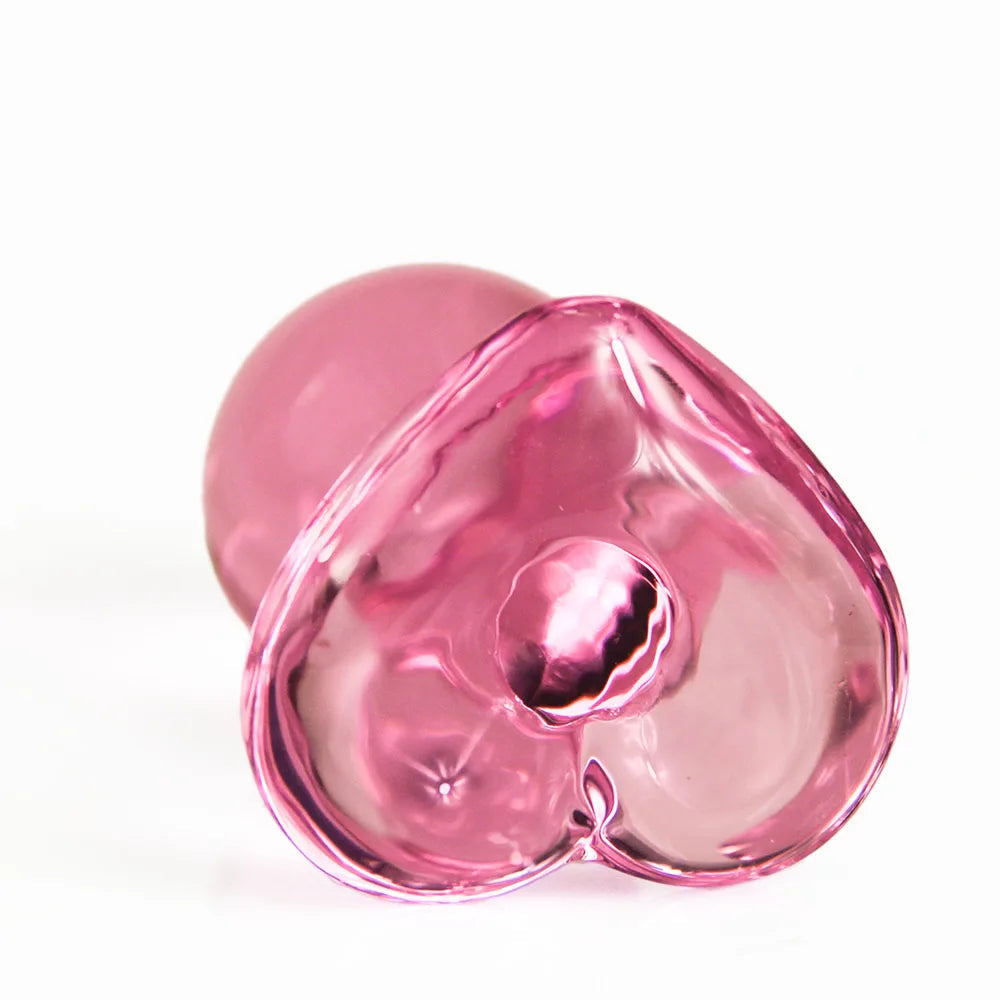Heart Gem Anal Plug Exquisite Pink Crystal Glass Adult Masturbation Products Prostate Massager Erotic Toys For Couple Lesbian luvshop24