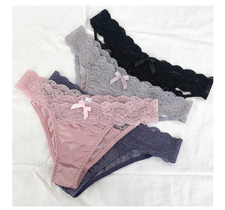 Meet'r 3Pcs/lot Women Sexy Lace Panties Low-waist Underwear Female G String Breathable Hollow out Lingerie Temptation Intimates luvshop24