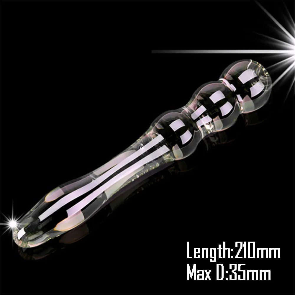Pyrex Glass Dildo Fake Penis Crystal Anal Beads Butt Plug Prostate Massager G Spot Female Masturbation Toys luvshop24