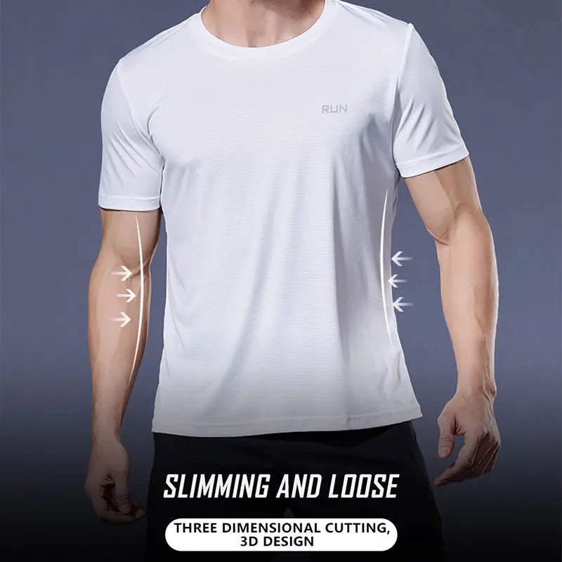 Sport Shirt 2024 Summer New 100% Polyester White Solid T Shirt Men Causal O-neck Basic T-shirt Male High Quality Running Tops luvshop24