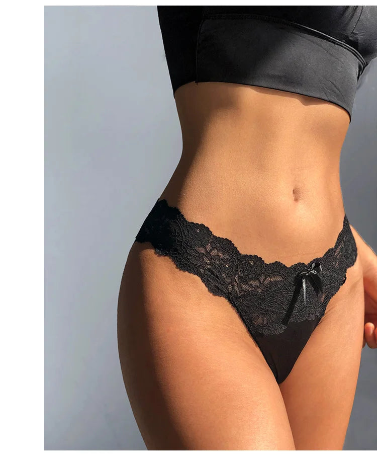 Meet'r 3Pcs/lot Women Sexy Lace Panties Low-waist Underwear Female G String Breathable Hollow out Lingerie Temptation Intimates luvshop24