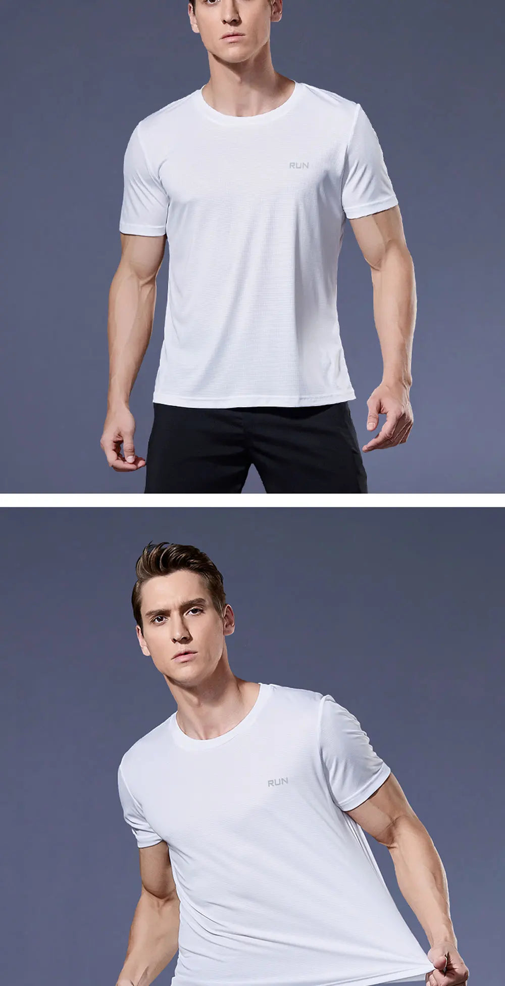 Sport Shirt 2024 Summer New 100% Polyester White Solid T Shirt Men Causal O-neck Basic T-shirt Male High Quality Running Tops luvshop24