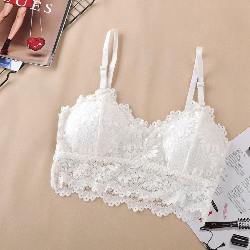 Lace Sexy Lingerie Wireless Bra For Women Padded Push Up Bralette Female Brassiere Soft Backless Fashion Bras Underwear luvshop24