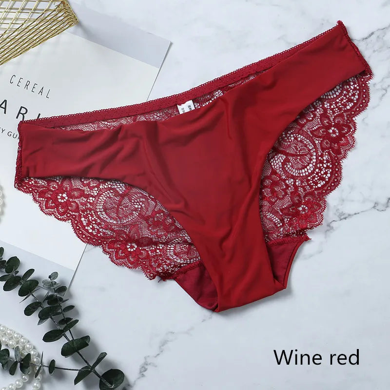 Lace Women's Panties Sexy Female Underwear Seamless Ladies Briefs Low-rise Lingerie Soild Panty Girls Briefs Tangas Slip Femme luvshop24