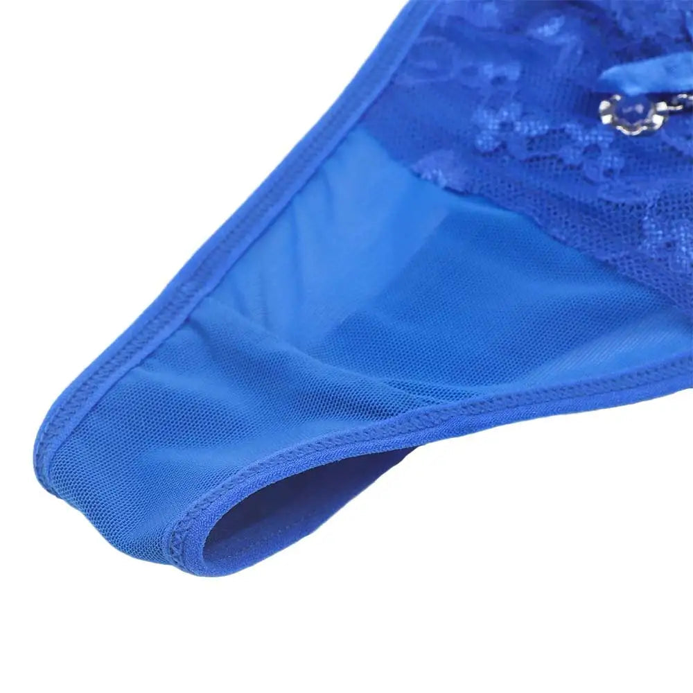 Women Lace Panties Thongs Pearl Pendant Lace Embroidery G-String T-Back Briefs Underwear Adjustable Ladies Panties Sexy Lingerie luvshop24