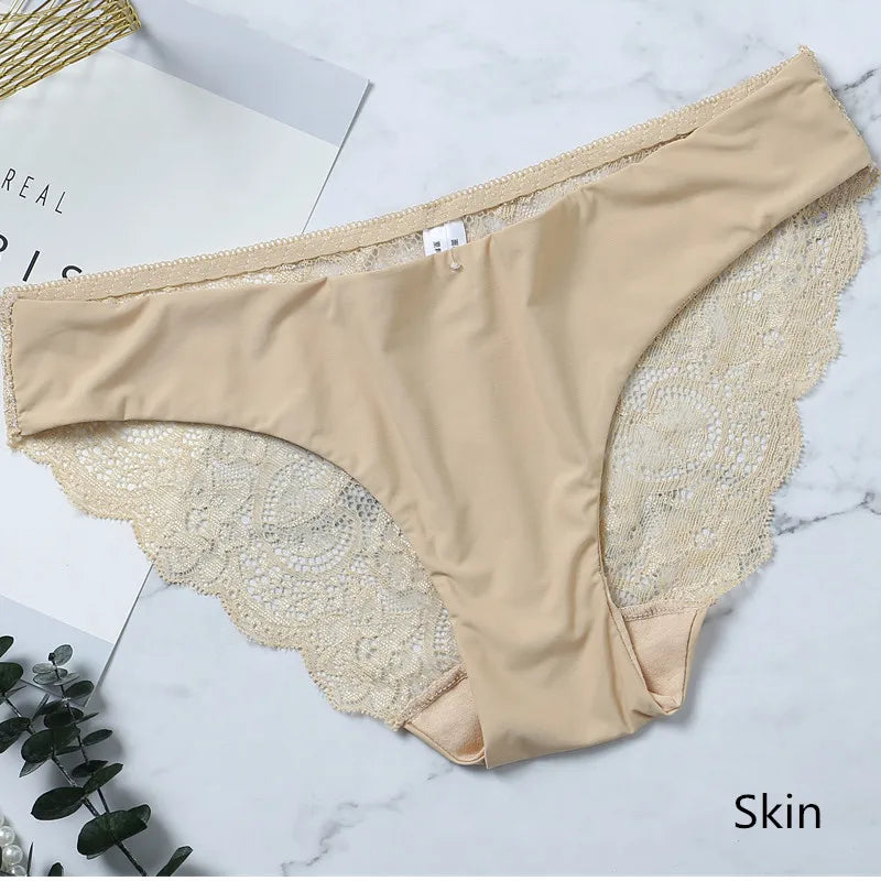 Lace Women's Panties Sexy Female Underwear Seamless Ladies Briefs Low-rise Lingerie Soild Panty Girls Briefs Tangas Slip Femme luvshop24