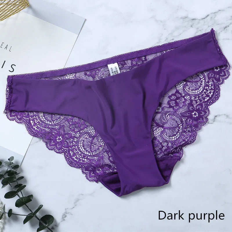 Lace Women's Panties Sexy Female Underwear Seamless Ladies Briefs Low-rise Lingerie Soild Panty Girls Briefs Tangas Slip Femme luvshop24