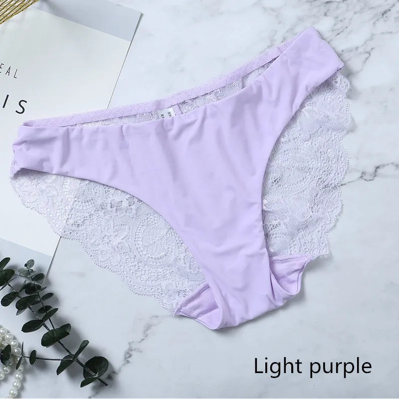 Lace Women's Panties Sexy Female Underwear Seamless Ladies Briefs Low-rise Lingerie Soild Panty Girls Briefs Tangas Slip Femme luvshop24