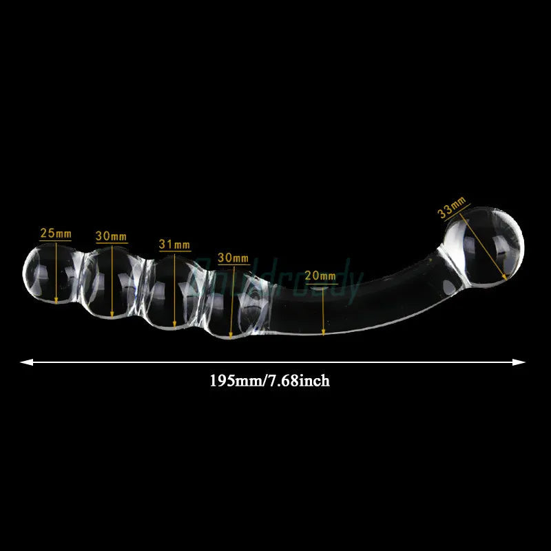 Pyrex Glass Dildo Fake Penis Crystal Anal Beads Butt Plug Prostate Massager G Spot Female Masturbation Toys luvshop24