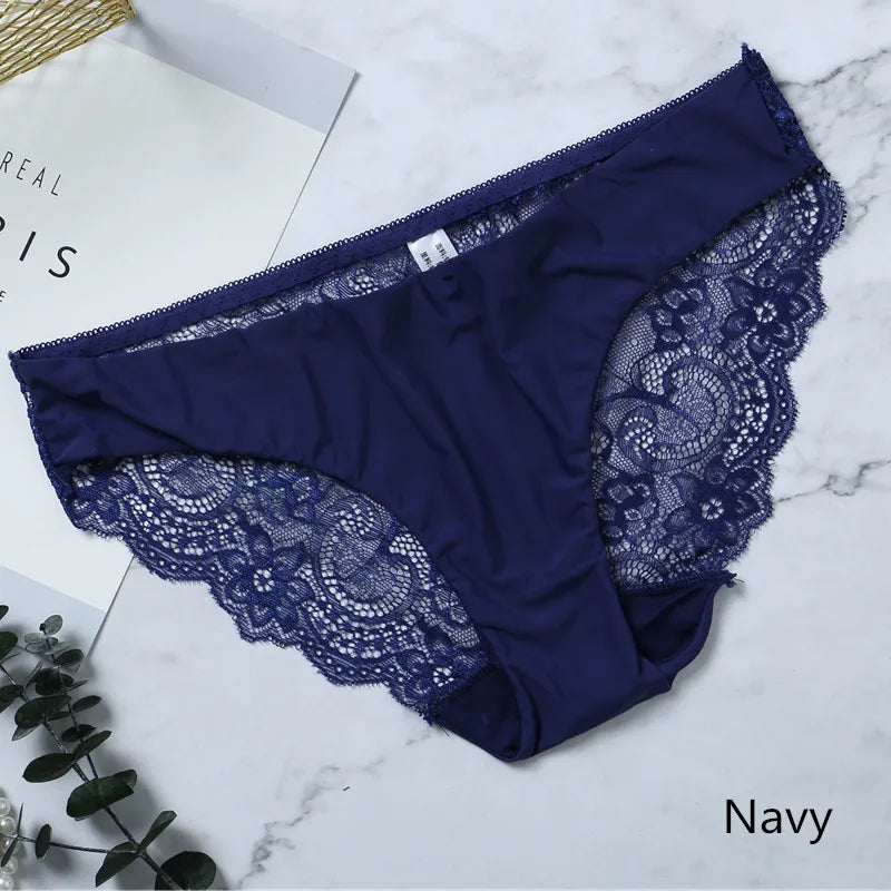 Lace Women's Panties Sexy Female Underwear Seamless Ladies Briefs Low-rise Lingerie Soild Panty Girls Briefs Tangas Slip Femme luvshop24