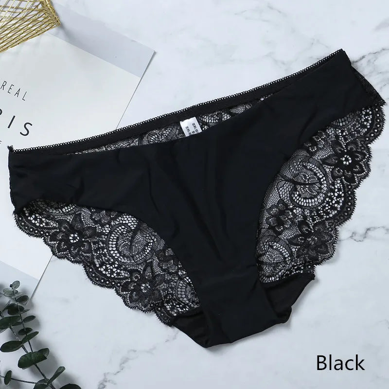 Lace Women's Panties Sexy Female Underwear Seamless Ladies Briefs Low-rise Lingerie Soild Panty Girls Briefs Tangas Slip Femme luvshop24