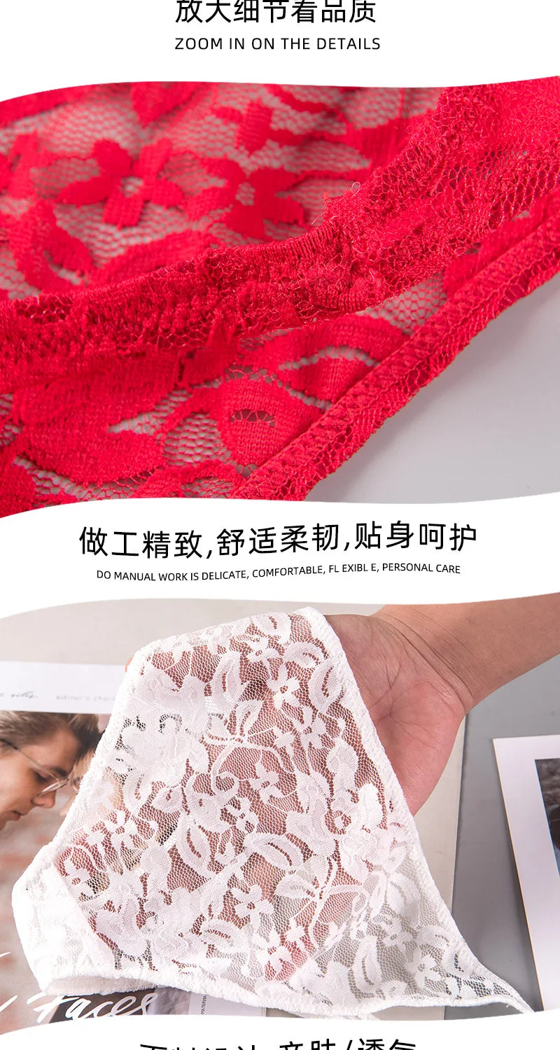 Women's Underwear Sexy Lace Panties Fashion Transparent Comfortable Briefs Low Waist Seamless Underpants Female Sexy Lingerie luvshop24