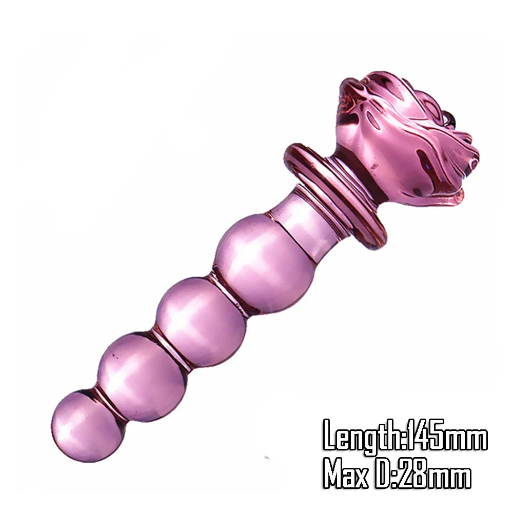 Pyrex Glass Dildo Fake Penis Crystal Anal Beads Butt Plug Prostate Massager G Spot Female Masturbation Toys luvshop24