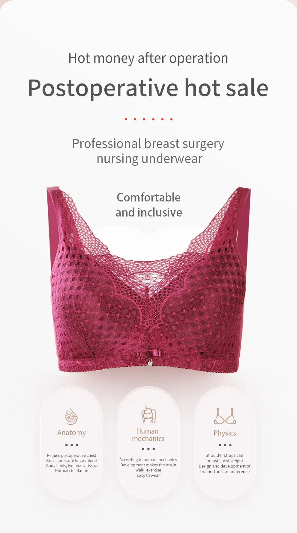2048 Mastectomy Bras M L XL XXL XXXL One-piece Underwear Soft And Comfortable Silicone Breast Bra With Cotton Pockets luvshop24