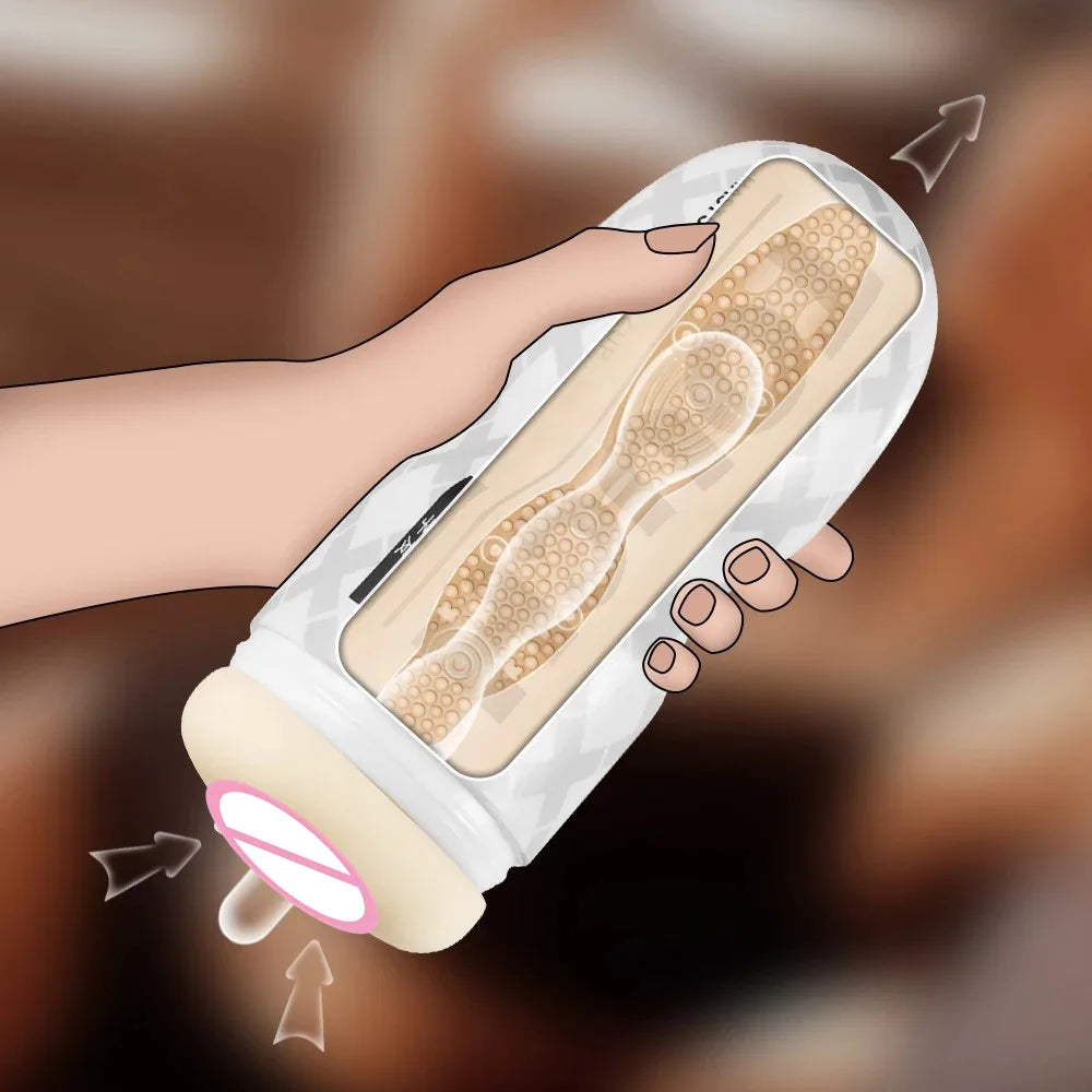 Male Masturbator Cup Soft Pussy Sex Toys Transparent Vagina Adult Endurance Exercise Products Vacuum Pocket Cup Sex Toys for Men luvshop24