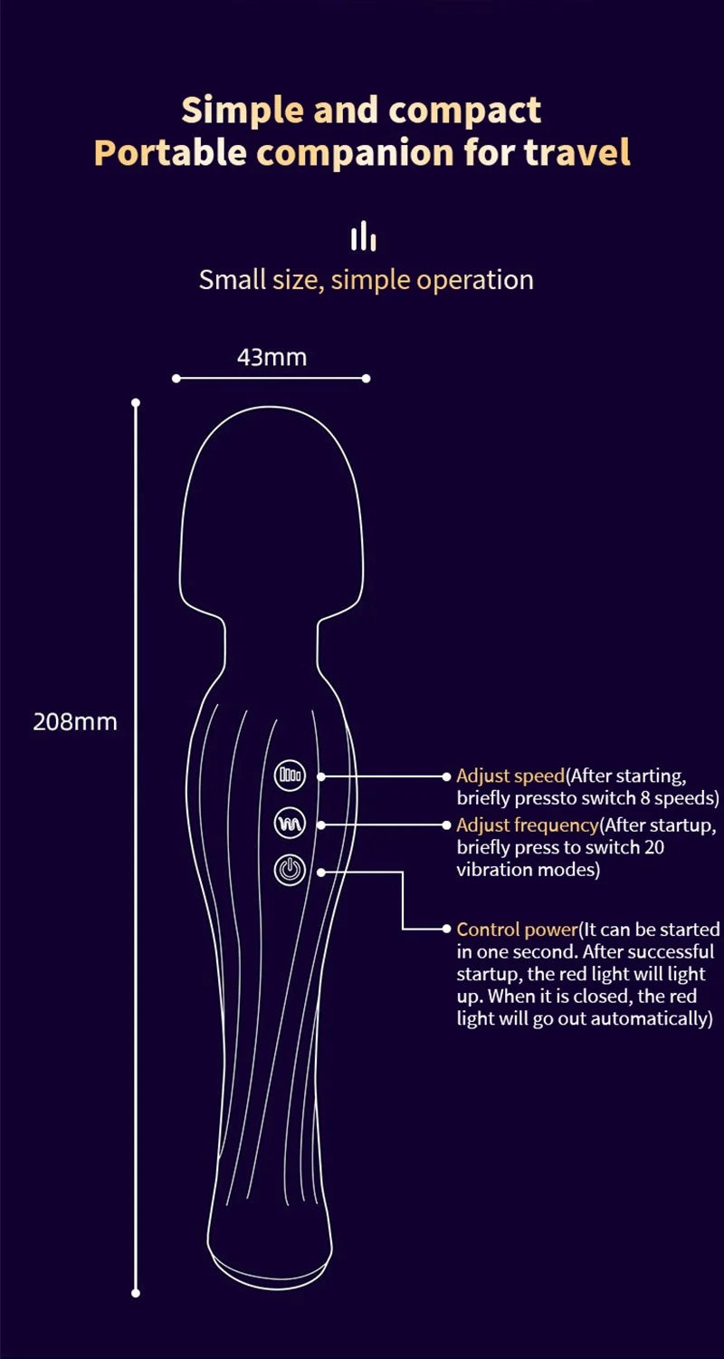 Hot Selling Adult Products USB Rechargeable Powerful Clitoral Stimulation AV Wand Massager Vibrator for Women luvshop24