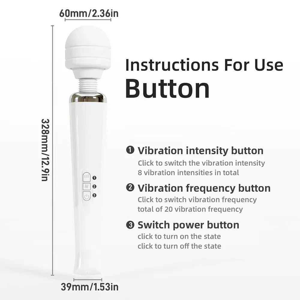 XIAER OEM/ODM Customized Large Magic AV Wand Vibrator Handheld Personal Body Wand Massager Plug luvshop24