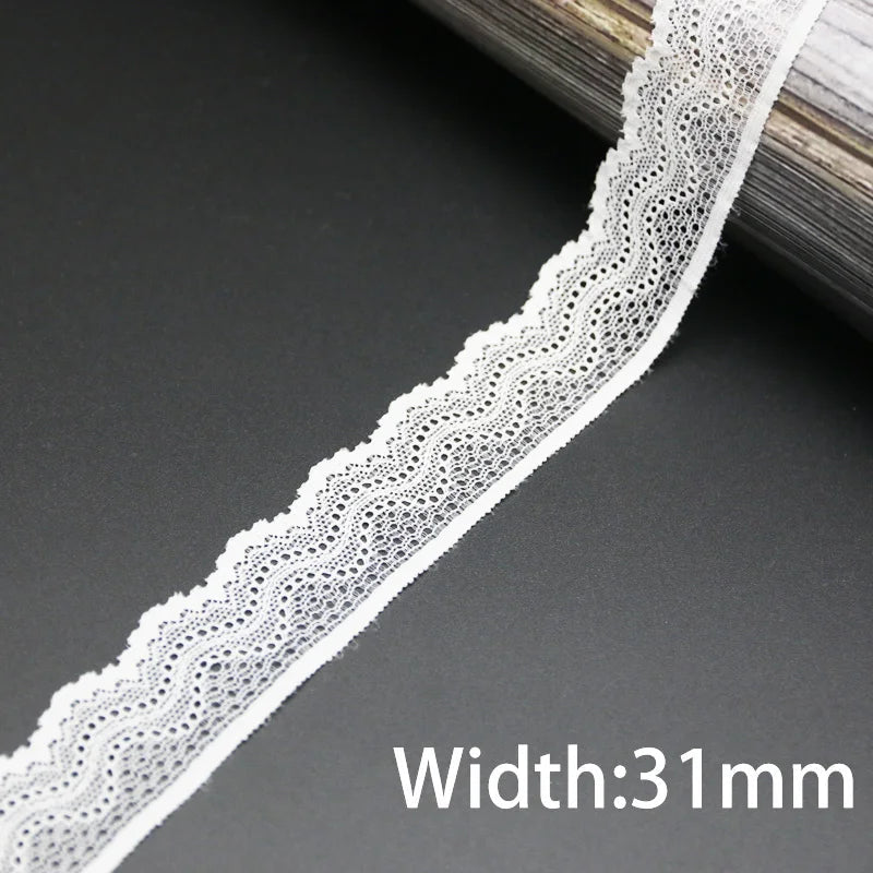 (5 meters/lot) white elastic lace Fabric underwear stretch laces Trim DIY Crafts Sewing luvshop24