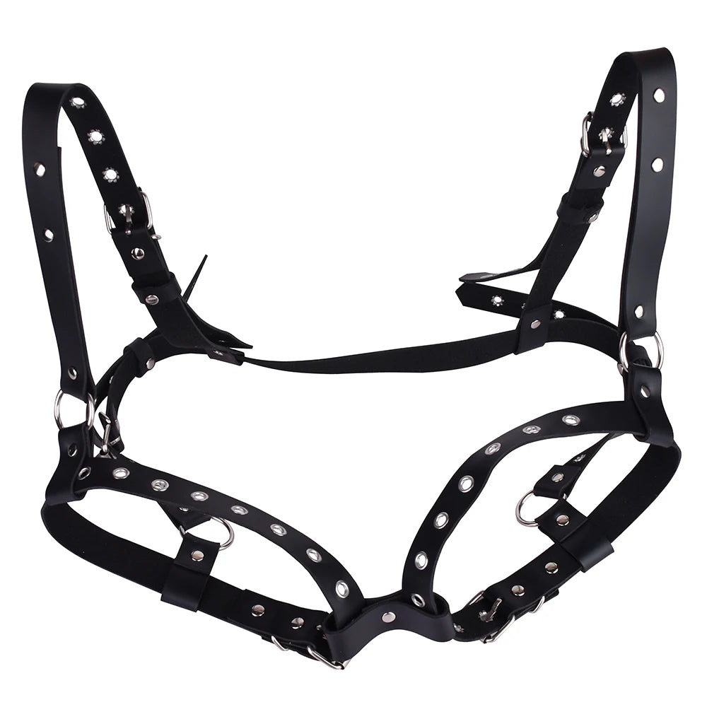 Adult Hollow Erotic Adjustable Wear Teasing Flirting Nipple Clamp Leather Sexy Bondage Clothing luvshop24