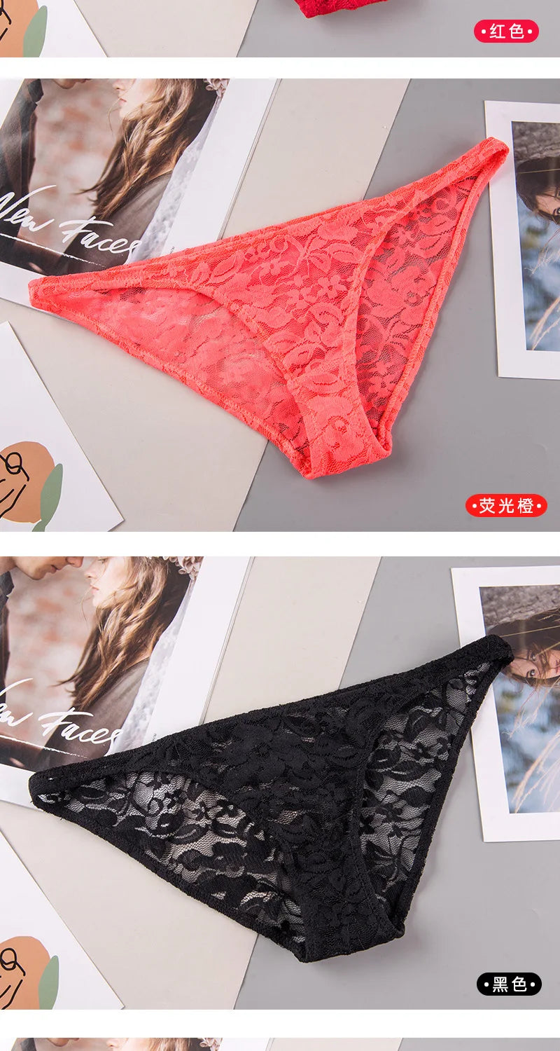 Women's Underwear Sexy Lace Panties Fashion Transparent Comfortable Briefs Low Waist Seamless Underpants Female Sexy Lingerie luvshop24