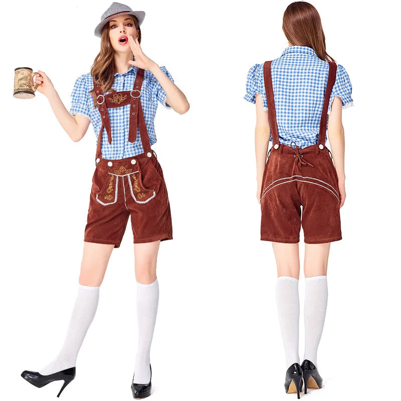 Adult Women German Oktoberfest Lederhosen Costume Bavaria Traditional Festival Beer Party Beer Fancy Dress luvshop24