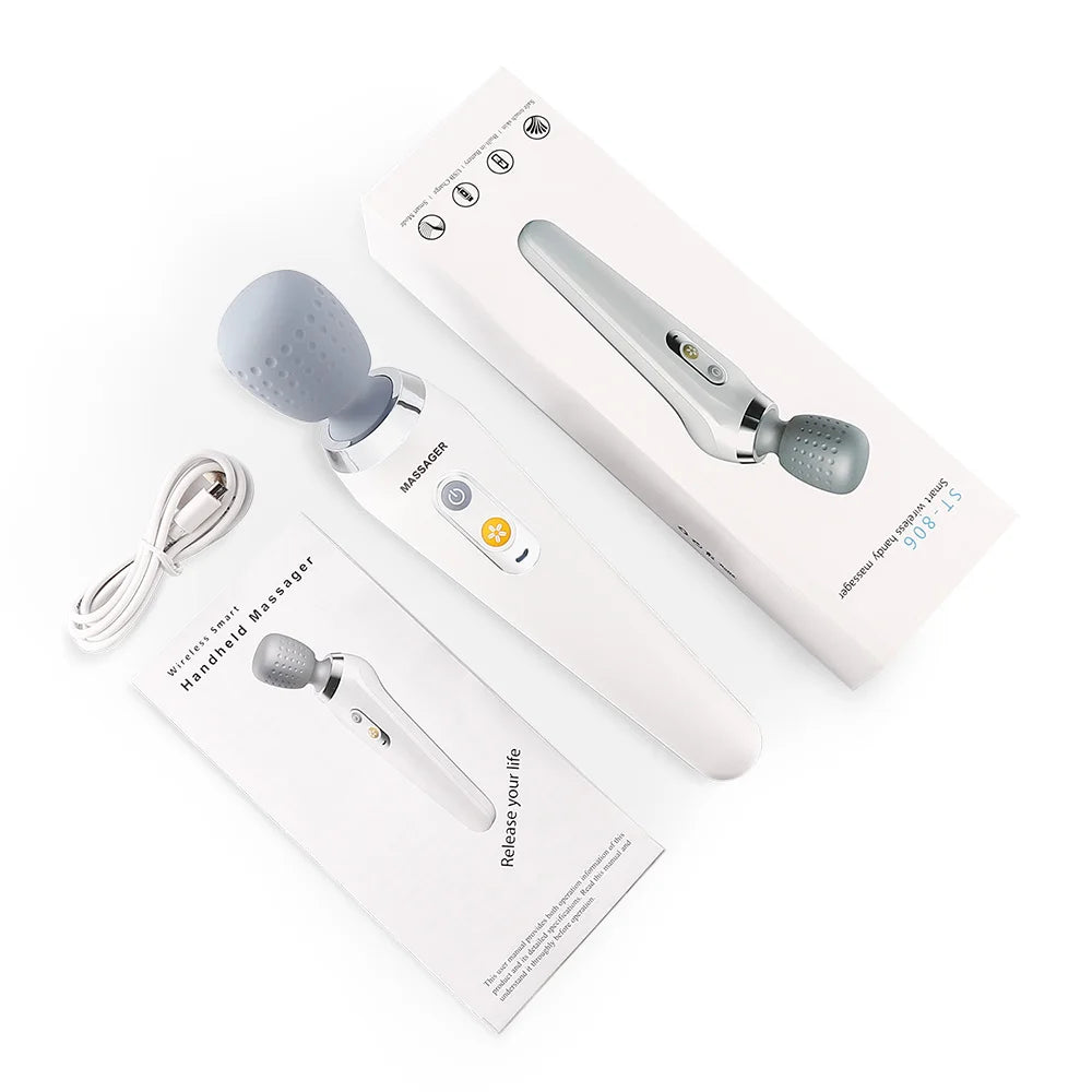 USB Handheld Electric Wand Massager High Frequency Vibration Body Neck Back Muscle Relax Vibrating Deep Tissue Massage Machine luvshop24