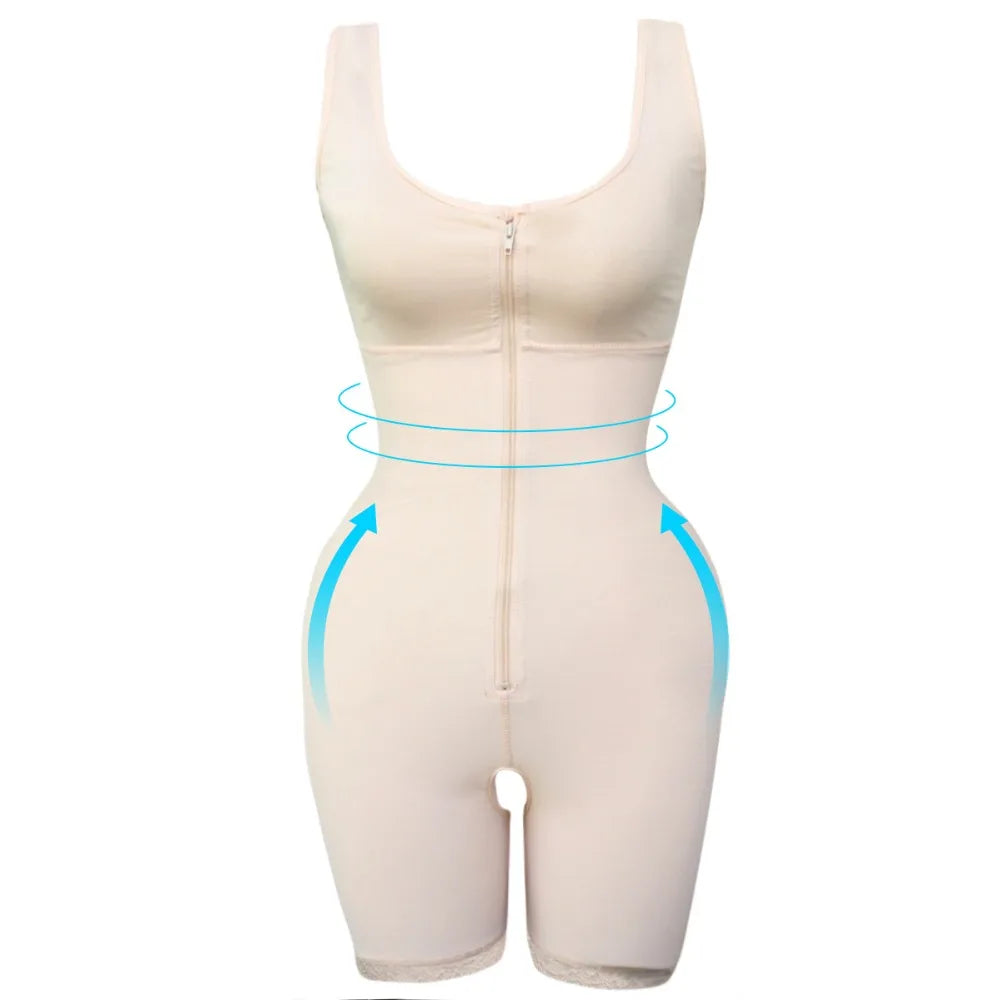 Zip Waist Lace Slimming Shaper Corset Control Shapewear Butt Lifter Strap Body Shaper Underwear Bodysuit Women Plus Size S-6xl luvshop24