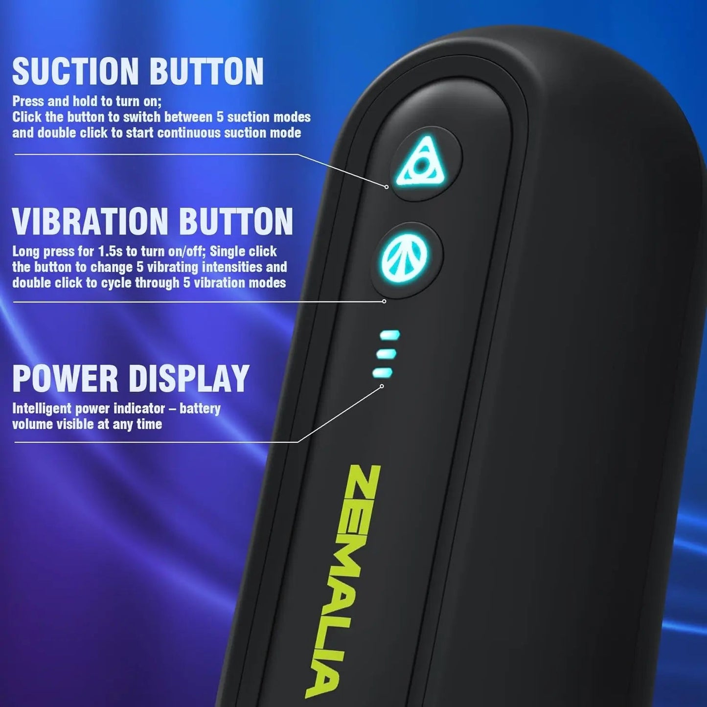 Men Masturbation Toys Masturbators For - ZEMALIA Adult Vibration 5 Suction S Vibrator Hands Free Pocket Pussy Penis Pump With luvshop24