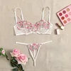 2023 New Adult Women Sexy Lingerie Mature Lady Lace See Through Lingerie 2 Pc Hot Balconette Bra Underwear and Panties Set luvshop24