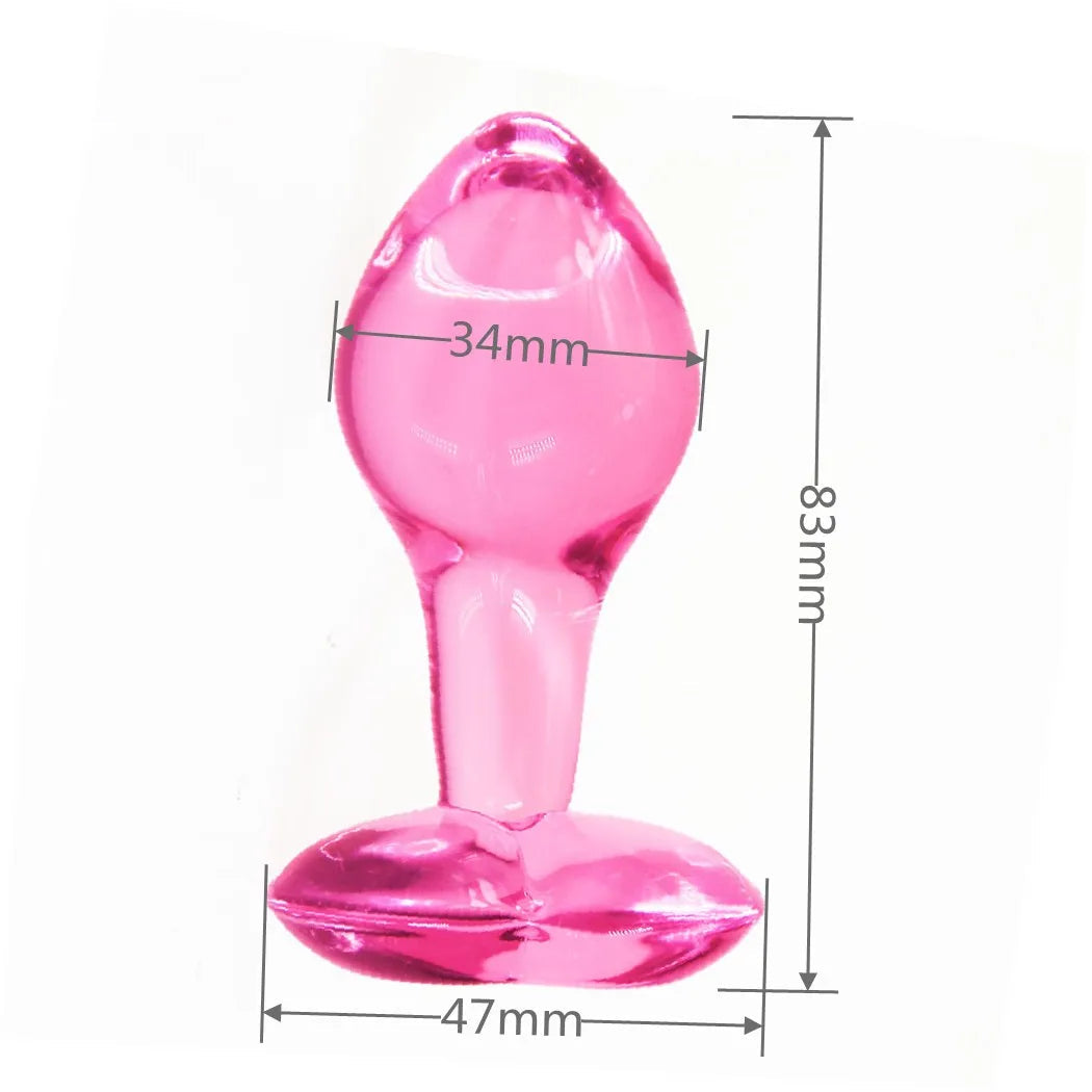 Heart Gem Anal Plug Exquisite Pink Crystal Glass Adult Masturbation Products Prostate Massager Erotic Toys For Couple Lesbian luvshop24