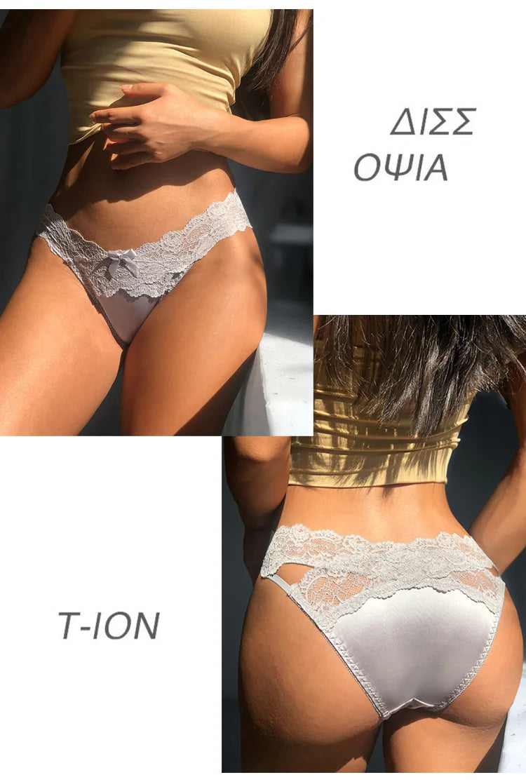 Meet'r 3Pcs/lot Women Sexy Lace Panties Low-waist Underwear Female G String Breathable Hollow out Lingerie Temptation Intimates luvshop24
