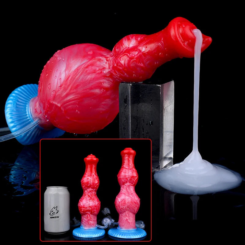 NNSX Dual Knot Dog Ejaculation Dildo With Inflatable Anal Plug Toys Animal Squirting Anal Dildos Erotic Products for Men Women luvshop24