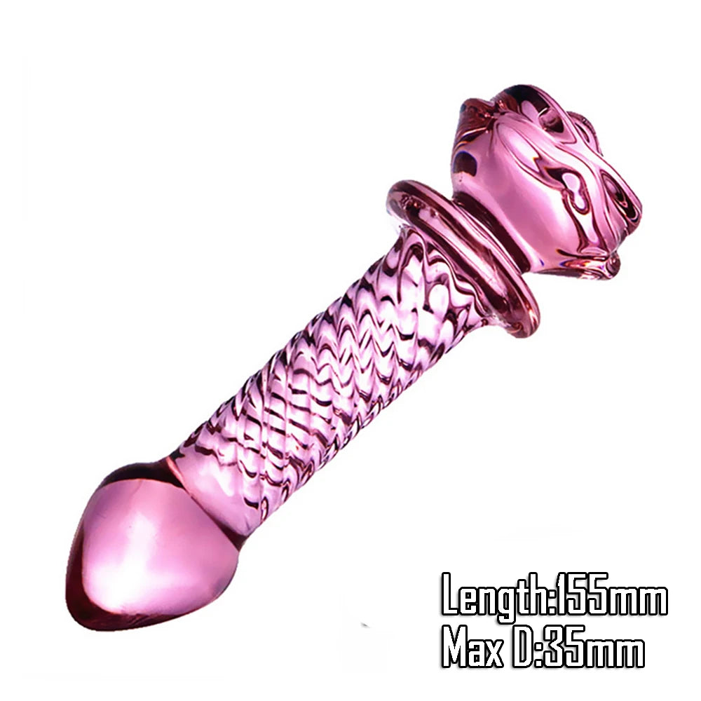 Pyrex Glass Dildo Fake Penis Crystal Anal Beads Butt Plug Prostate Massager G Spot Female Masturbation Toys luvshop24