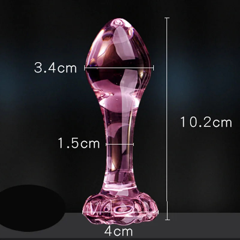 Candiway Exquisite Pink Crystal Glass Anal Plug Adult Masturbation Products Prostate Massager Erotic Toys For Couple (5 Styles) luvshop24