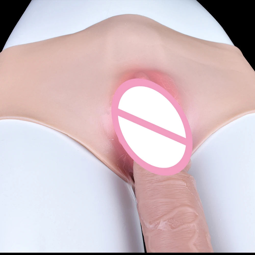 FAAK Silicone Pussy Pants Sissy Cosplay Vaginal Pants for Men Couple Sexing Games Erotic Dildo With Pussy luvshop24